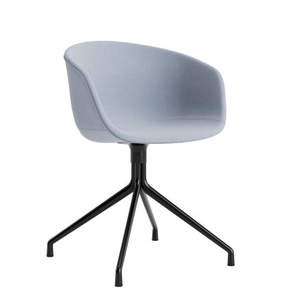 Chaise About A Chair AAC 21, Linara 400 - bleu clair, Aluminium thermolaqué noir 