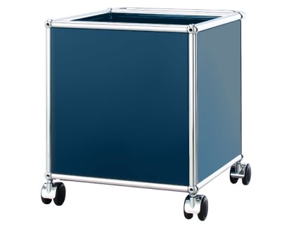 Caisson mobile pour enfants USM Haller, Bleu acier RAL 5011, H 43 x L 38 x P 38 cm