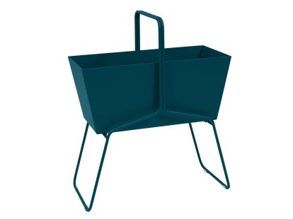 Jardinière Basket, H 84 x L 70 cm, Bleu acapulco