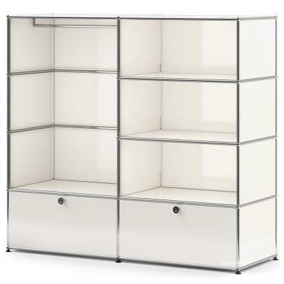 Penderie USM Haller L avec tringle, Blanc pur RAL 9010