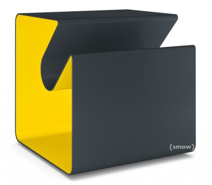 Table d'appoint V44, Gris anthracite (RAL 7016) - Jaune signalisation (RAL 1023), Patins