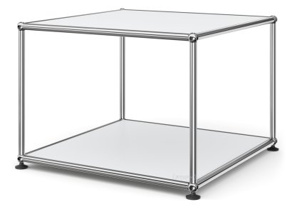 Table d'appoint 50 USM Haller, Panneaux inférieur et supérieur en métal, Argent mat USM