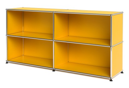 Meuble mixte Sideboard L USM Haller  ouvert, Jaune or RAL 1004