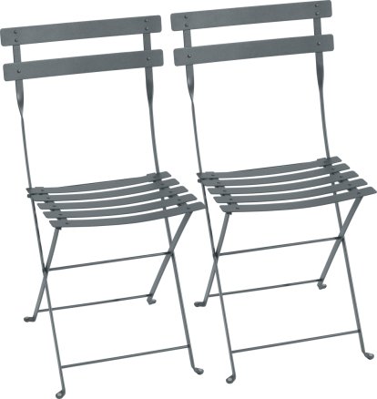 Chaise pliante Bistro - lot de 2, Gris orage