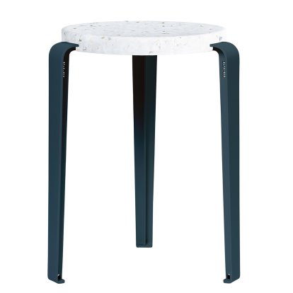 Tabouret Lou, plastique recyclé, Venezia, Bleu nuit