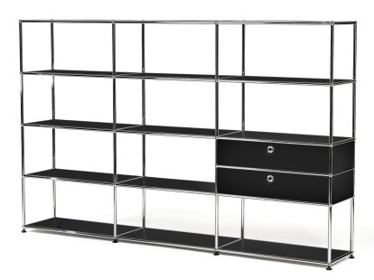 USM Haller Étagère de salon XL Type 2, Noir graphite RAL 9011