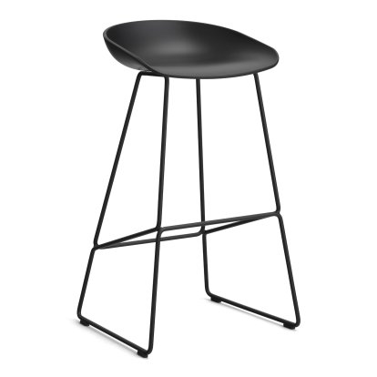 About A Stool AAS 38, Version bar: hauteur de l'assise 74 cm, Acier thermolaqué noir, Black 2.0
