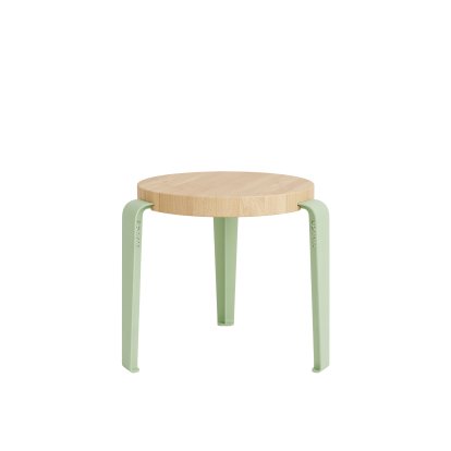Tabouret enfant Mini Lou, Chêne massif, Vert Dino