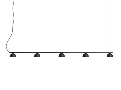 Suspension Blush Rail, 5 Abat-jour, Noir