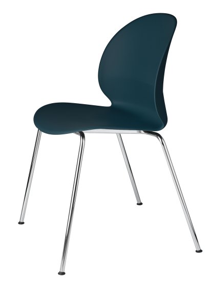 Chaise N02, Bleu foncé, Chromé