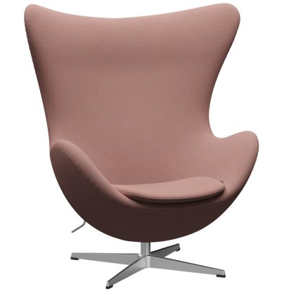 Fauteuil Egg (Oeuf), Christianshavn, Christianshavn 1131 - Rouge/orange, Aluminium satiné et poli, Sans repose-pied