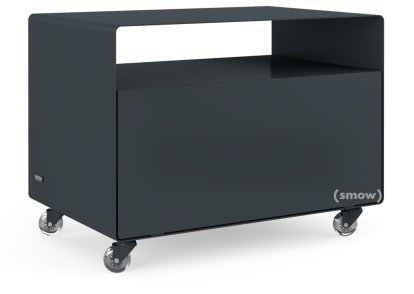 Caisson à roulettes R 107, Monochrome, Gris anthracite (RAL 7016), Roulettes transparentes