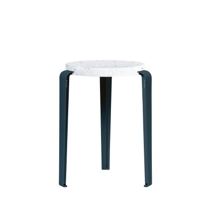 Tabouret Lou, plastique recyclé, Venezia, Bleu nuit