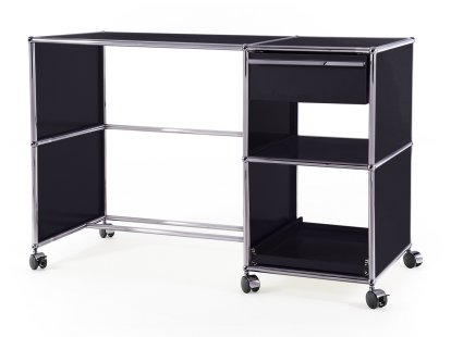 Bureau USM Haller à roulettes Type 2, Noir graphite RAL 9011