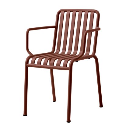 Chaise de jardin Palissade, Rouge oxyde, Avec accotoirs