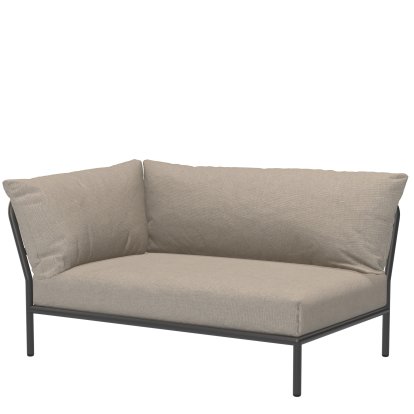 Canapé d'angle gauche Level 2, Gris foncé, Gris cendre