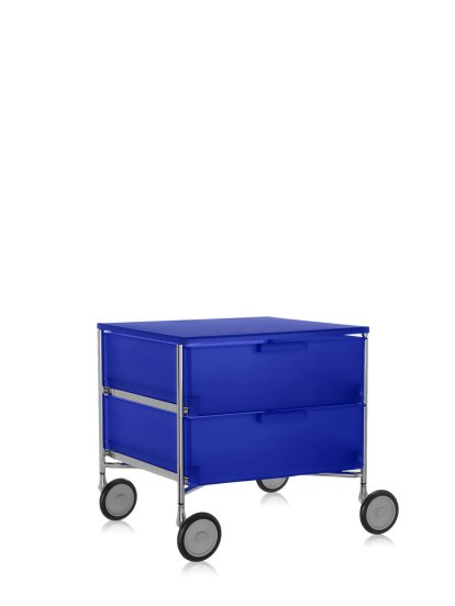 Caisson Mobil,  2 tiroirs - pas de compartiment, Opalin, Bleu cobalt