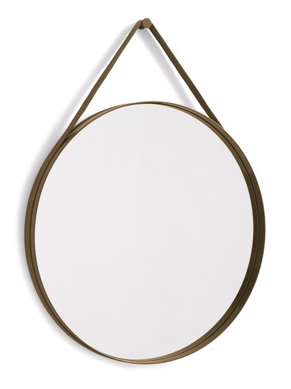 Miroir Strap No 2, ø 70 cm, Marron clair