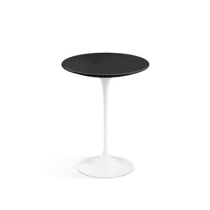 Table d'appoint ronde Saarinen, 41 cm, Blanc, Fenix noir