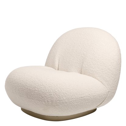 Fauteuil Lounge Pacha, Karakorum, Or nacré, Pivotant