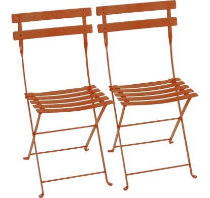 Chaise pliante Bistro - lot de 2, Orange confite