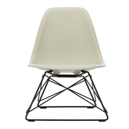 Eames Plastic Side Chair RE LSR, Galet, Sans rembourrage, Revêtement thermolaqué noir basic