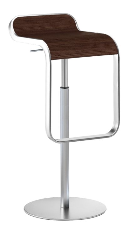 Tabouret LEM, 66-79 cm, Chêne, noyer foncé / chromé mat