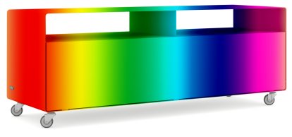 Meuble TV R 109, Monochrome, Couleur au choix (RAL Classic), Roulettes industrielles