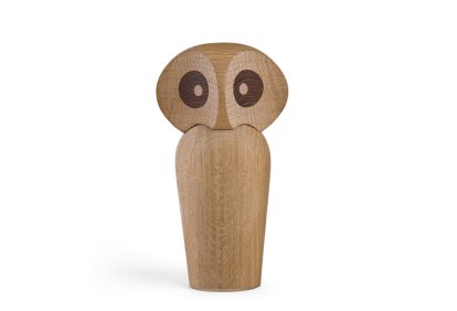 Figurine en bois Owl, Grand (H 17 cm), Chêne naturel