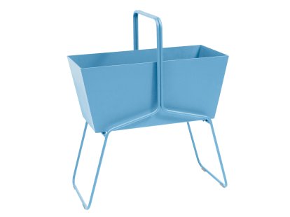 Jardinière Basket, H 84 x L 70 cm, Bleu maya