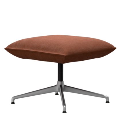 Ottoman Bascule, Tissu Iroko 2, cognac, 43 cm, Aluminium sablé