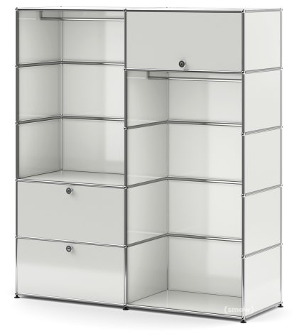 Penderie USM Haller L avec 2 tringles, Gris clair RAL 7035