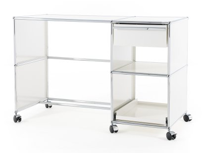Bureau USM Haller à roulettes Type 2, Blanc pur RAL 9010