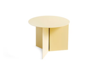 Table Slit, Acier, H 35,5 x Ø 45 cm, Revêtement en poudre jaune clair