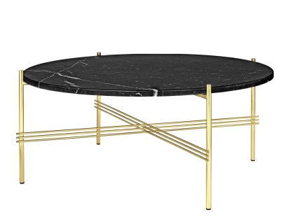 TS Coffee Table, Ø 80 x H 35 cm, Noir, Laiton
