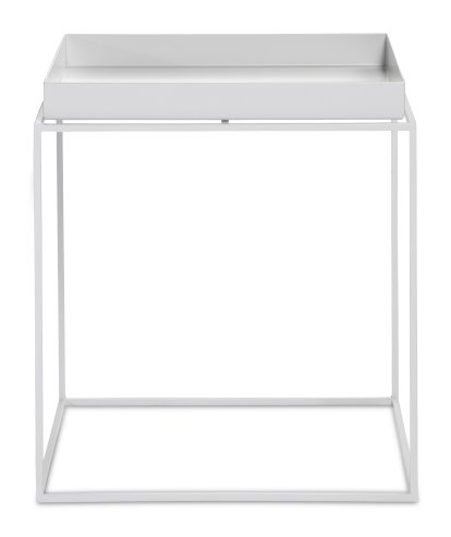 Table avec plateau Tray , H 40/44 x L 40 x P 40 cm, Blanc