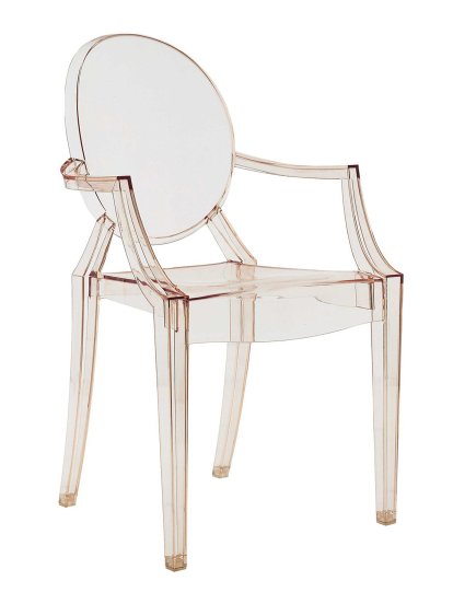 Fauteuil Louis Ghost, Transparent-orange
