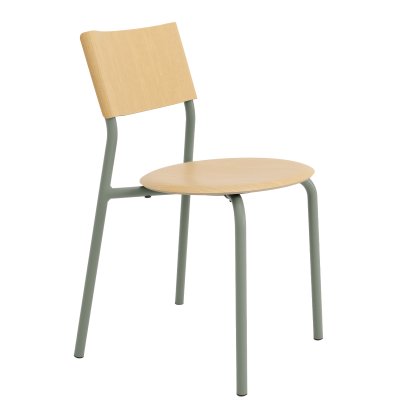 Chaise SSD, métal/bois, Frêne, Gris eucalyptus