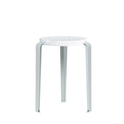 Tabouret Lou, plastique recyclé, Venezia, Bleu pâle