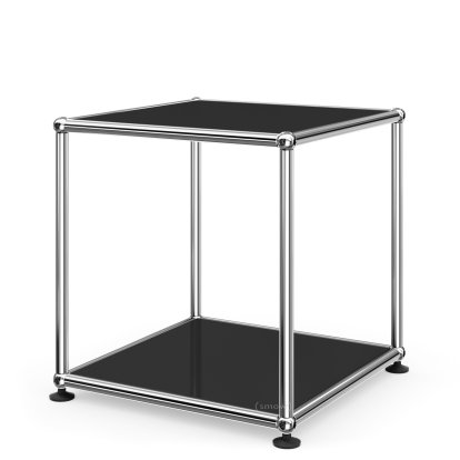 Table d'appoint 35 USM Haller, Panneaux inférieur et supérieur en métal, Noir graphite RAL 9011