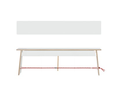 Banc Langer Max, 43 x 140 x 30 cm, FU blanc, Noir et rouge