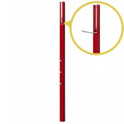 Portemanteau Line, Laqué couleur rouge tomate, Chrome poli