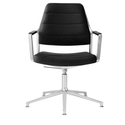 Chaise pivotante Swivel 455+, Piètement fixe, Cuir noir