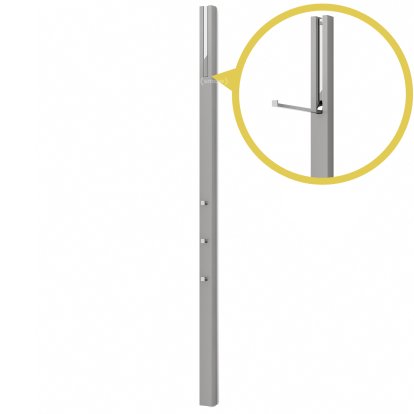 Portemanteau Line, Laqué couleur gris pierre, Chrome poli