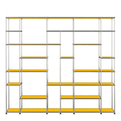 USM Haller Étagère de salon XXL, Jaune or RAL 1004