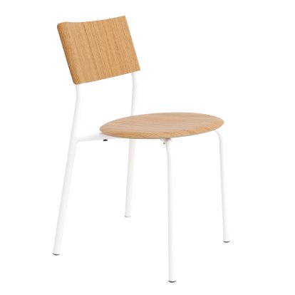 Chaise SSD, métal/bois, Chêne, Blanc nuage