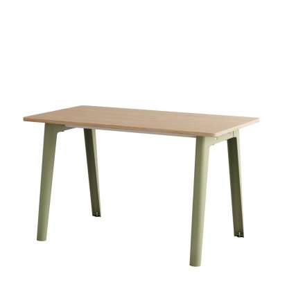 Bureau New Modern, métal/bois, 130 x 70 cm, Sans module de rangement, Vert kaki