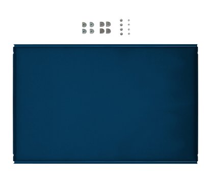 Tablette intermédiaire métallique pour étagère USM Haller, Bleu acier RAL 5011, 75 cm x 50 cm