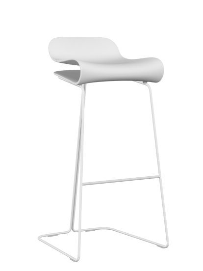 Tabouret de bar BCN, Blanc, Acier, couleur de la coque, Version bar: 76 cm