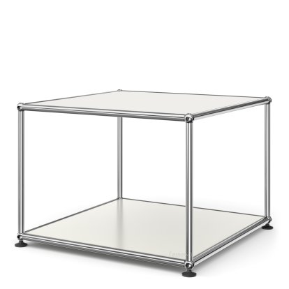 Table d'appoint 50 USM Haller, Panneaux inférieur et supérieur en métal, Blanc pur RAL 9010